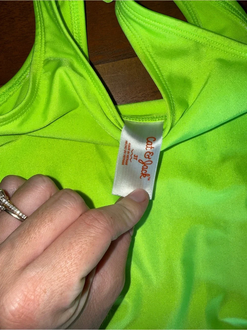 Cat & Jack Neon Lime Girls' One-Piece Swimsuit